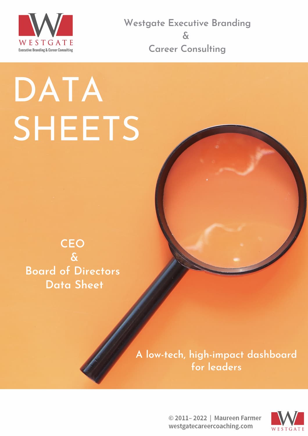 Cover page for data sheet tool
